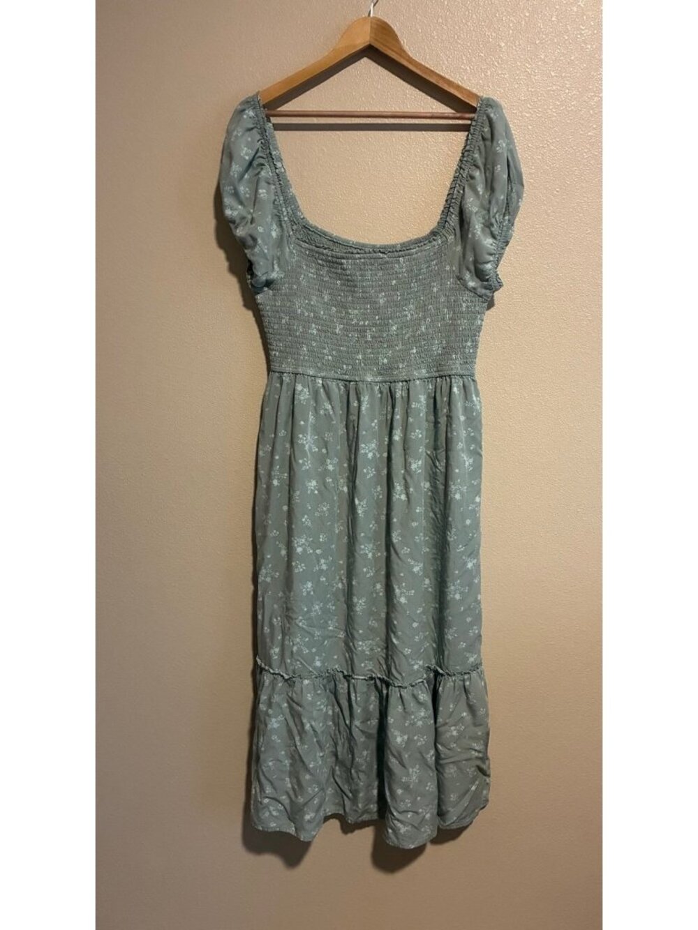 Aeropostle Women's Mint Green Floral Midi Dress Size XL